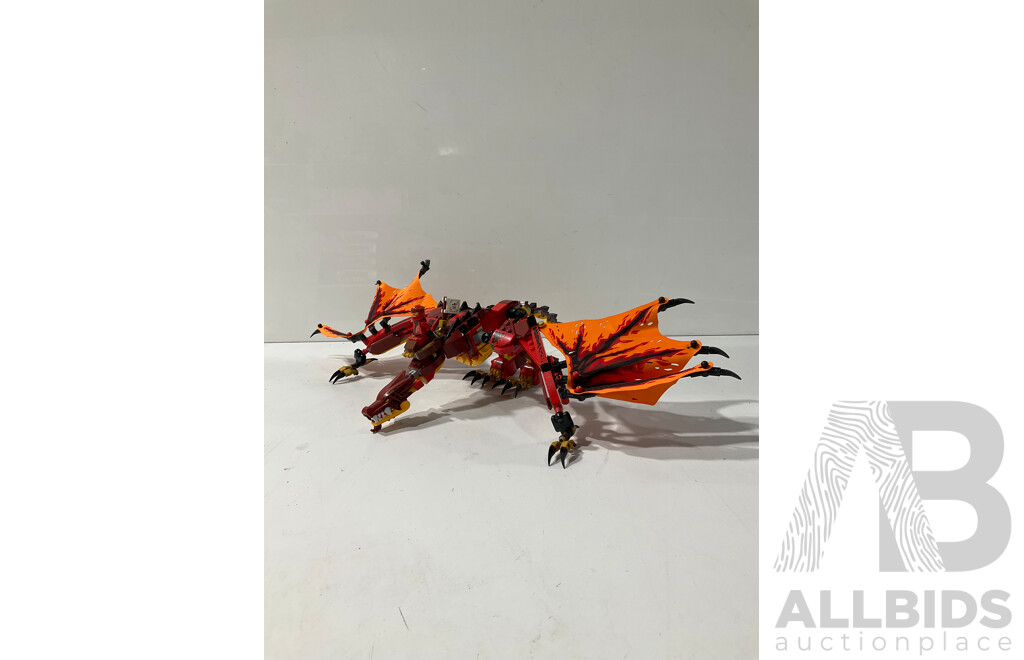 Mostly Built LEGO Ninjago Legacy Fire Dragon Attack Set 71753 Including Kai Minifigure