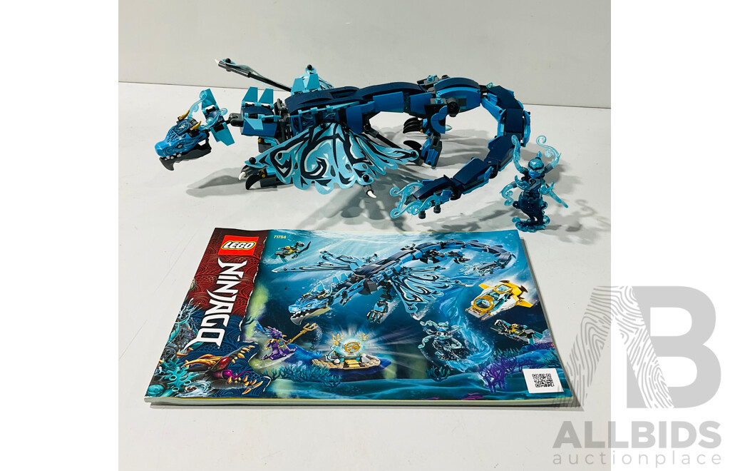 Mostly Built LEGO Ninjago Water Dragon Set 71754 with Nyad Minifigure and Instructions