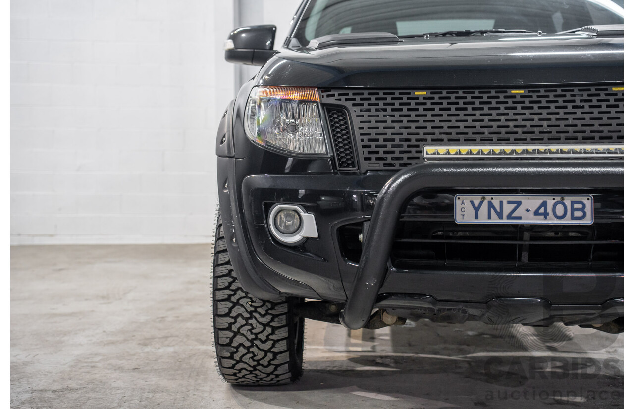 10/2013 Ford Ranger Wildtrak 3.2 (4x4) PX Crew Cab Utility Black Mica Turbo Diesel 3.2L