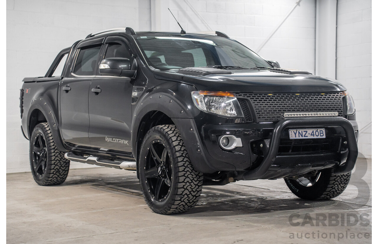 10/2013 Ford Ranger Wildtrak 3.2 (4x4) PX Crew Cab Utility Black Mica Turbo Diesel 3.2L