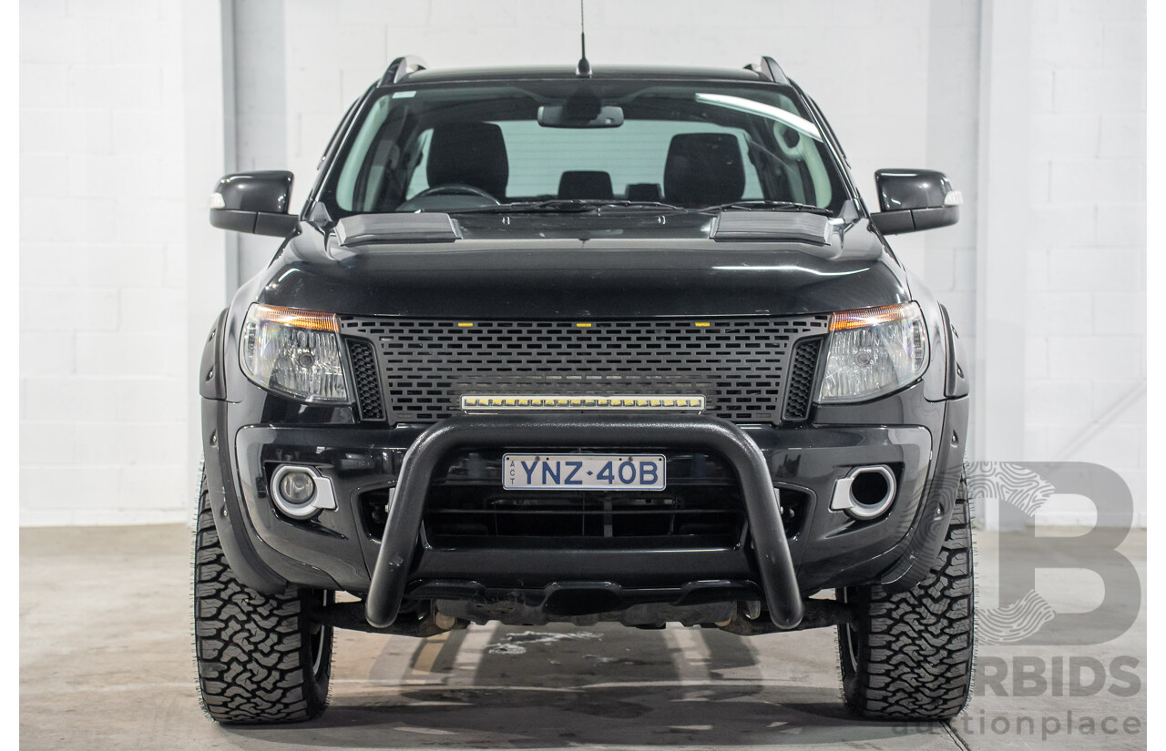 10/2013 Ford Ranger Wildtrak 3.2 (4x4) PX Crew Cab Utility Black Mica Turbo Diesel 3.2L