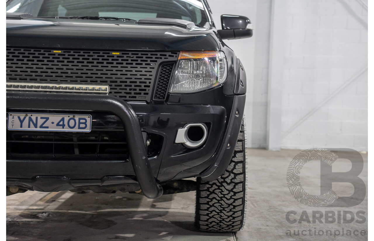 10/2013 Ford Ranger Wildtrak 3.2 (4x4) PX Crew Cab Utility Black Mica Turbo Diesel 3.2L