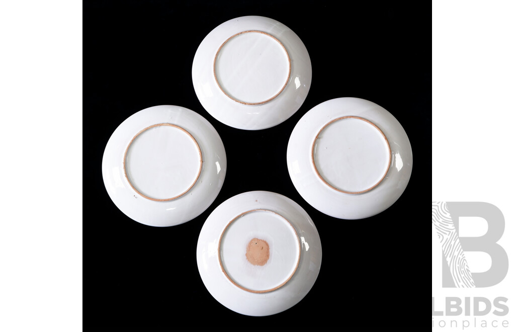 Set Four Mid Century Italian Hand Painted Lamusa Fish Plates