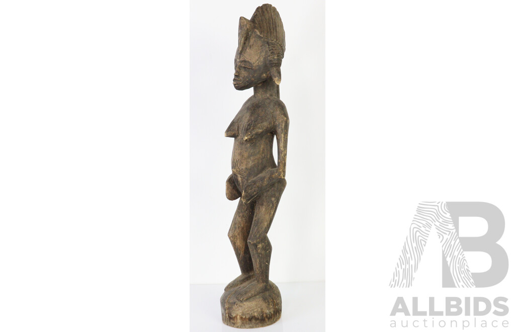 Antique West African Ivory Coast Senufo People Wooden Female Fertility Figure