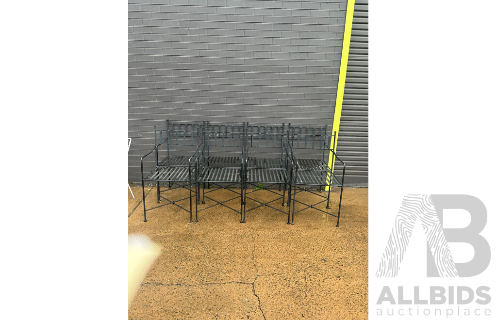 Set of Eight Wrought Iron Verandah Chairs