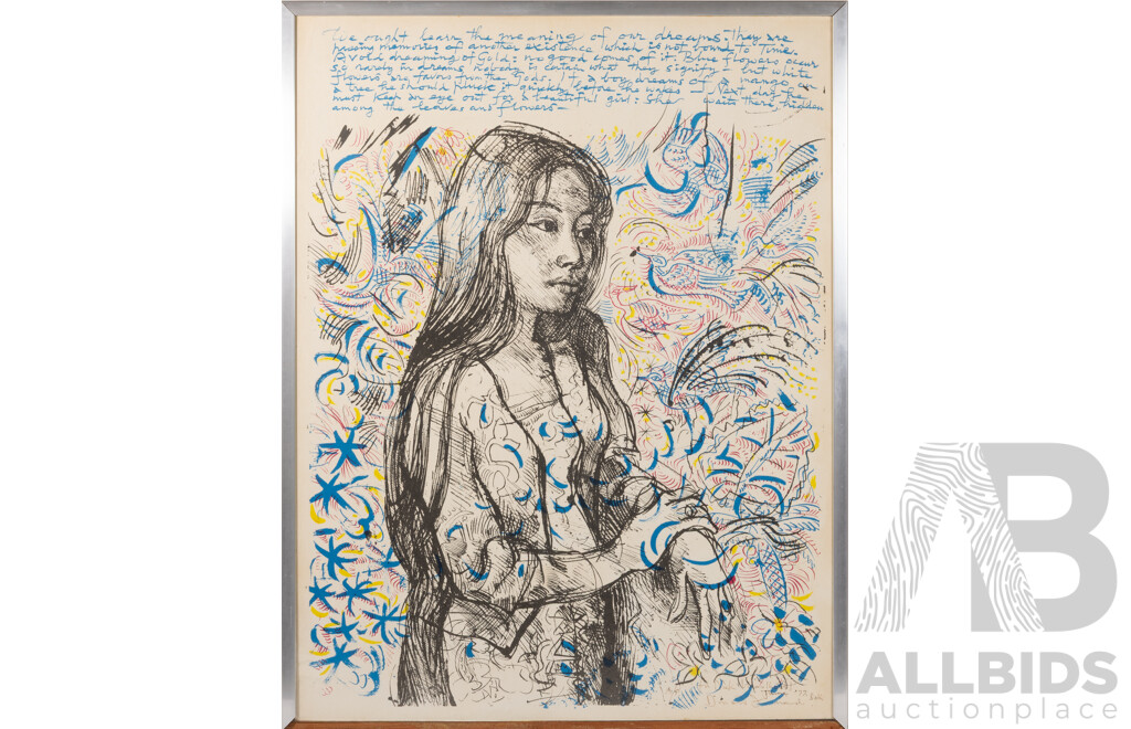 Donald Friend, (20th Century, Australian, 1915-1989), We Ought Learn the Meaning of Our Dreams (1977), Artist's Proof & Signed, Colour Lithograph, 68 x 53 cm (frame)