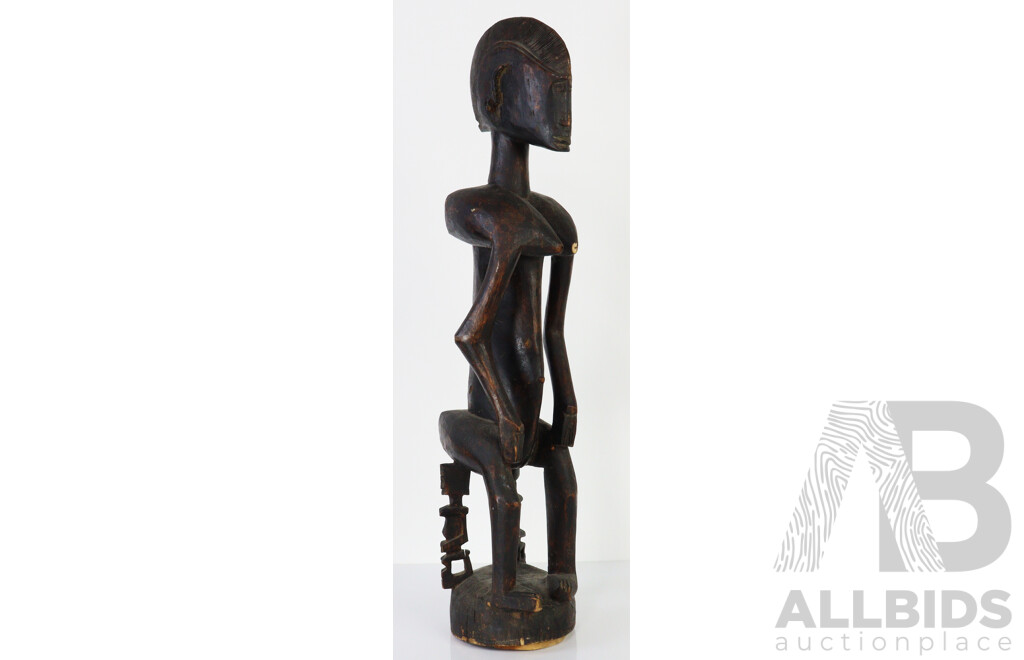 Antique West African Mali Bamana People Wooden Female Fertility Figure