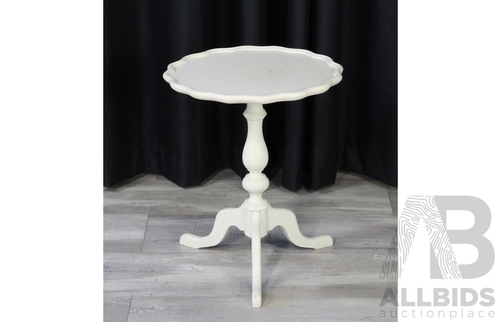 Painted Wine Table with Pie Crust Edge