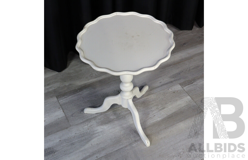 Painted Wine Table with Pie Crust Edge