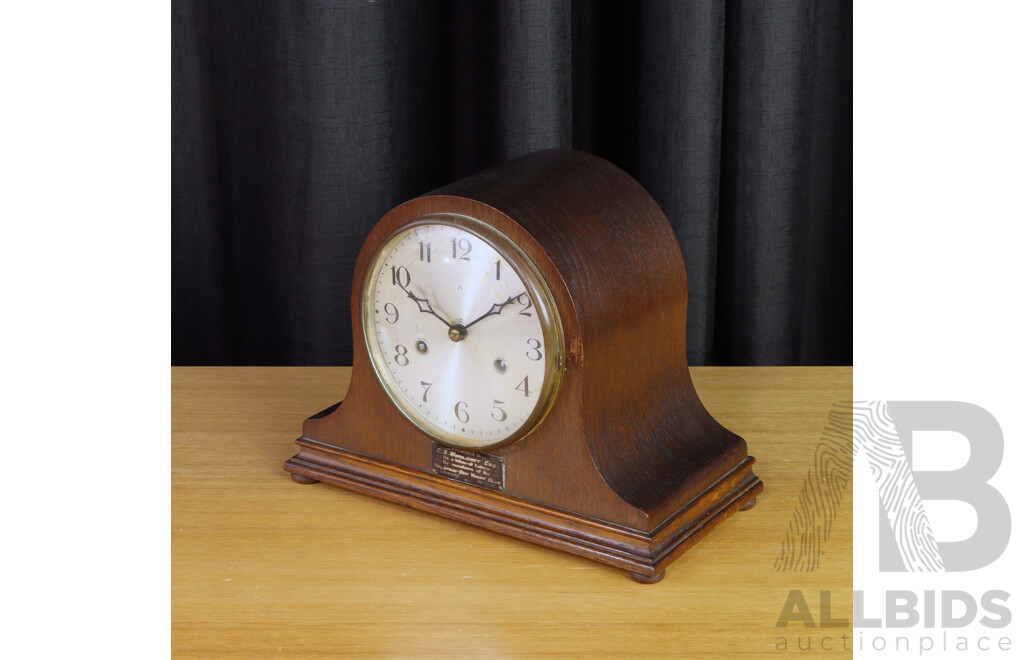 ArtDeco Timber Cased Sessions Mantle Clock