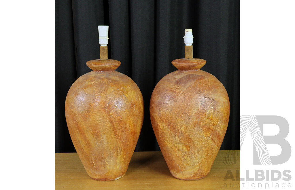 Pair of Terracotta Table Lamps