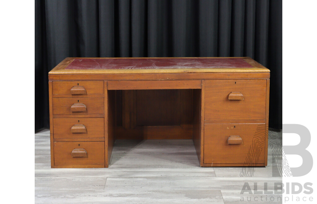 Maple Twin Pedestal Senators Desk