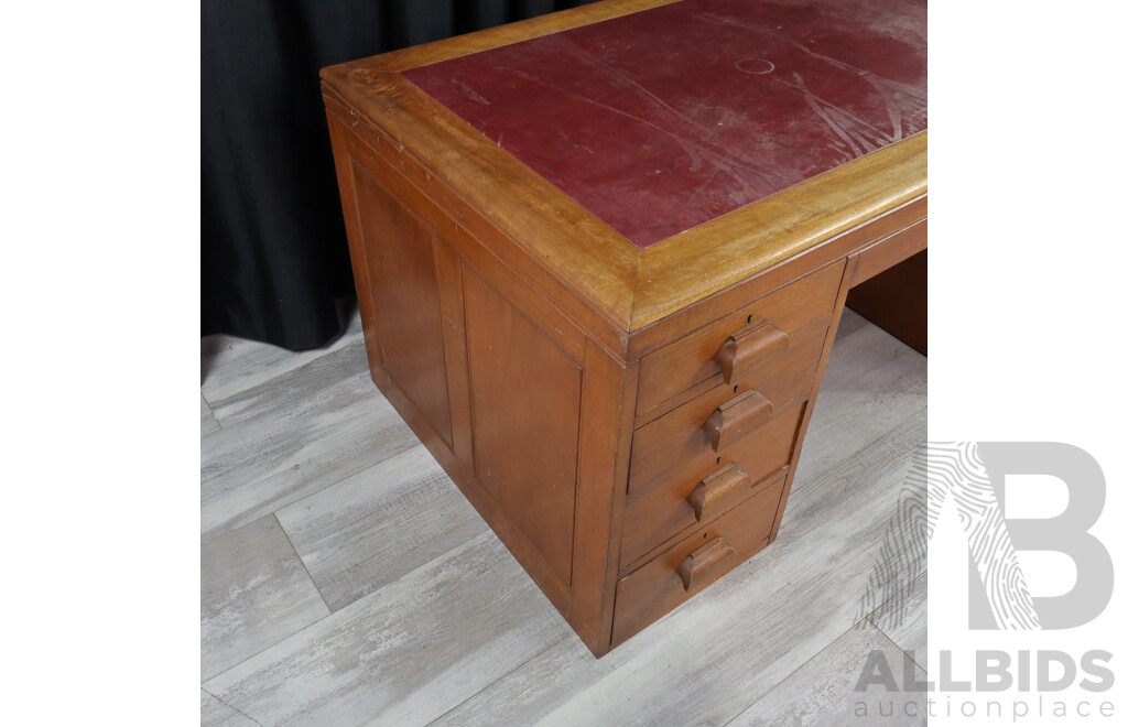 Maple Twin Pedestal Senators Desk