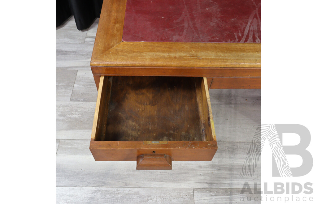 Maple Twin Pedestal Senators Desk