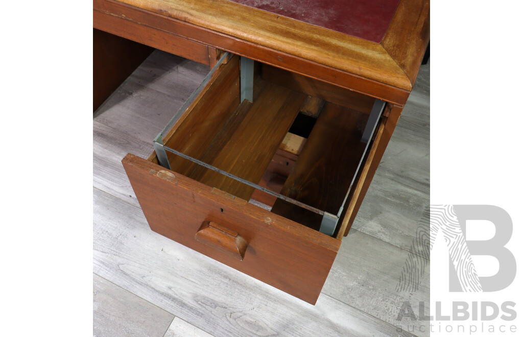 Maple Twin Pedestal Senators Desk