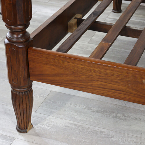 King Size Indonesian Mahogany Canopy Bed