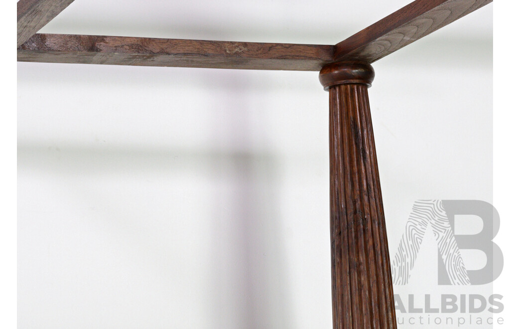 King Size Indonesian Mahogany Canopy Bed