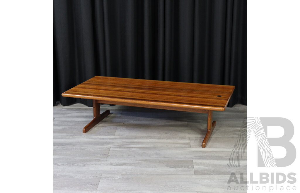 Mid Century Style Plank Top Coffee Table
