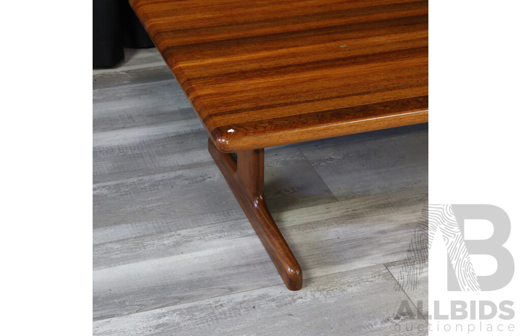 Mid Century Style Plank Top Coffee Table