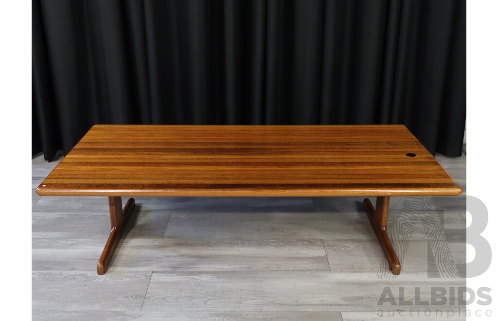 Mid Century Style Plank Top Coffee Table