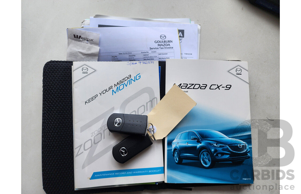 2/2013 Mazda Cx-9 Luxury (fwd) MY13 4d Wagon Silver Or Chrome 3.7L