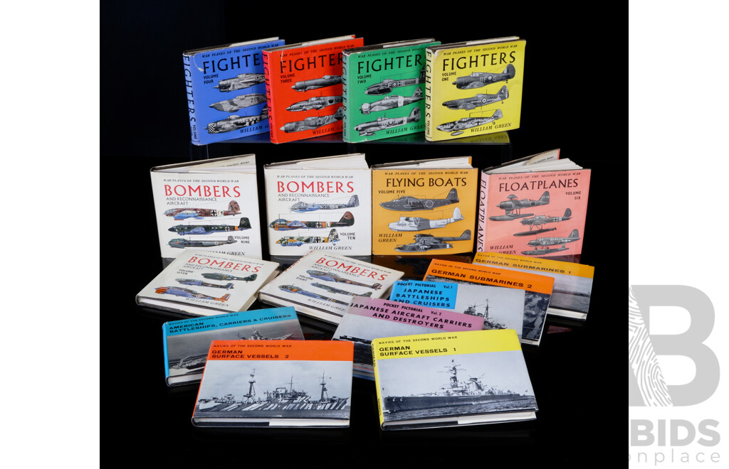 Collection 17 Volumes in the Macdonald & Co War Planes of the Second World War, Hardcovers with Dust Jackets