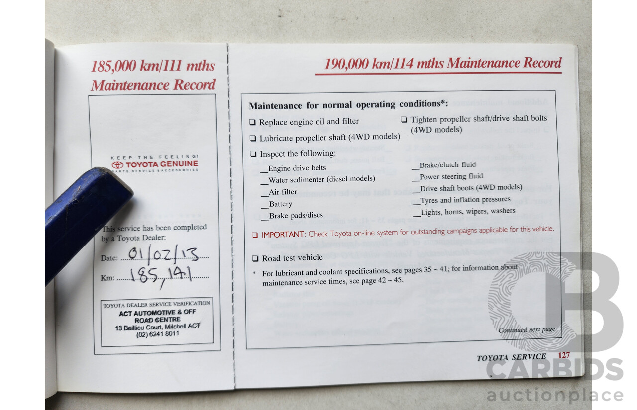 8/2004 Toyota Hilux SR5 (4x4) VZN167R Dual Cab P/Up White 3.4L