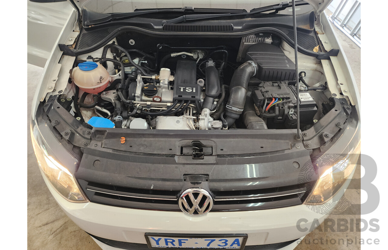 9/2012 Volkswagen Polo 77 TSI Comfortline 6R MY12 5d Hatchback White 1.2L