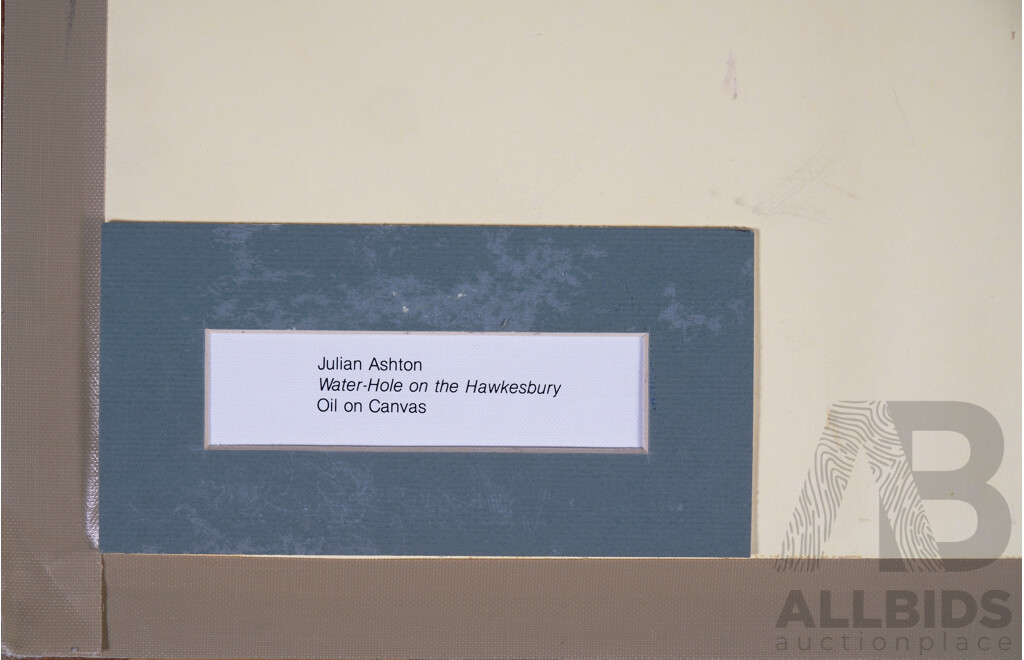 Julian Rossi Ashton CBE (British-Australian, 1851-1942), Waterhole on the Hawkesbury, Quality Reproduction Print of Original Oil on Canvas, 76 x 98 cm (frame)