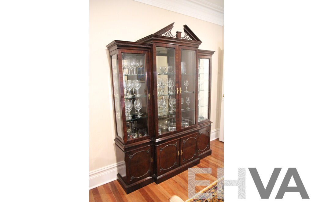 Chippendale Style China Cabinet with 4 Glass Doors 