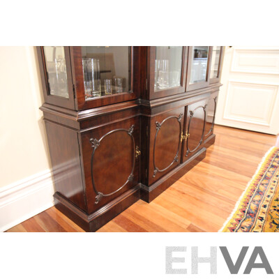 Chippendale Style China Cabinet with 4 Glass Doors 