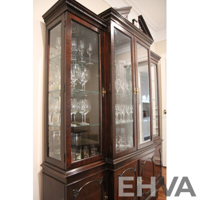 Chippendale Style China Cabinet with 4 Glass Doors 