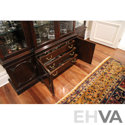 Chippendale Style China Cabinet with 4 Glass Doors 