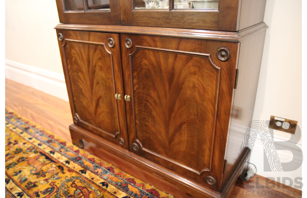 Traditional Lines Distinguish Bookcase, Display or China Cabinet with 2 Glass Doors 