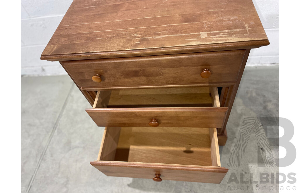 Solid Wood 7 Drawer Dresser and Bedside Table with 3 Drawers - Lot of 2