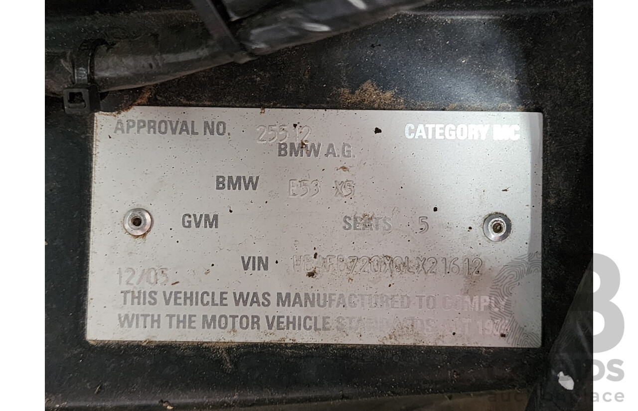 12/2005 Bmw X5 3.0d E53 4d Wagon Blue 3.0L