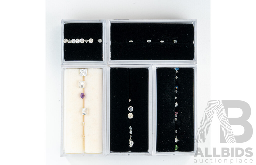 Collection of Natural & Synthetic Gemstones Including White Topaz and Cubic Zirconias