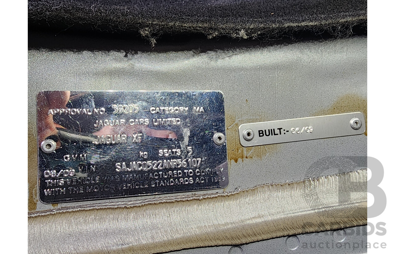 8/2009 Jaguar XF 3.0 V6 Diesel S Luxury MY10 4d Sedan Lunar Grey Turbo Diesel 3.0L