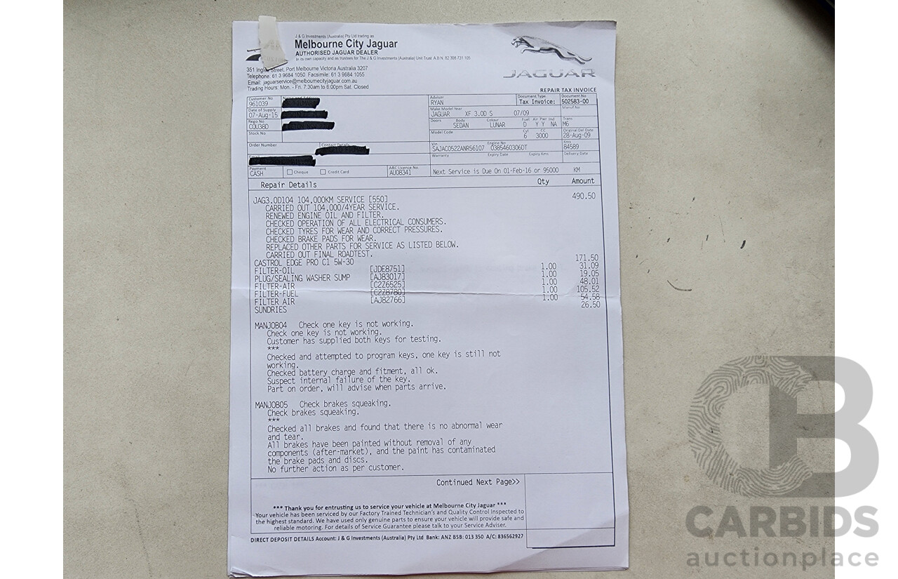 8/2009 Jaguar XF 3.0 V6 Diesel S Luxury MY10 4d Sedan Lunar Grey Turbo Diesel 3.0L