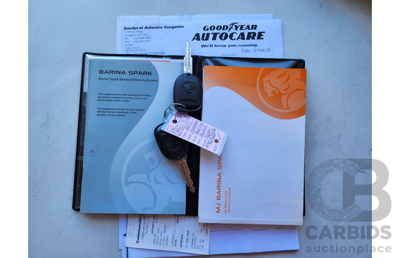 10/2011 Holden Barina Spark CD MJ 5d Hatchback Silver 1.2L