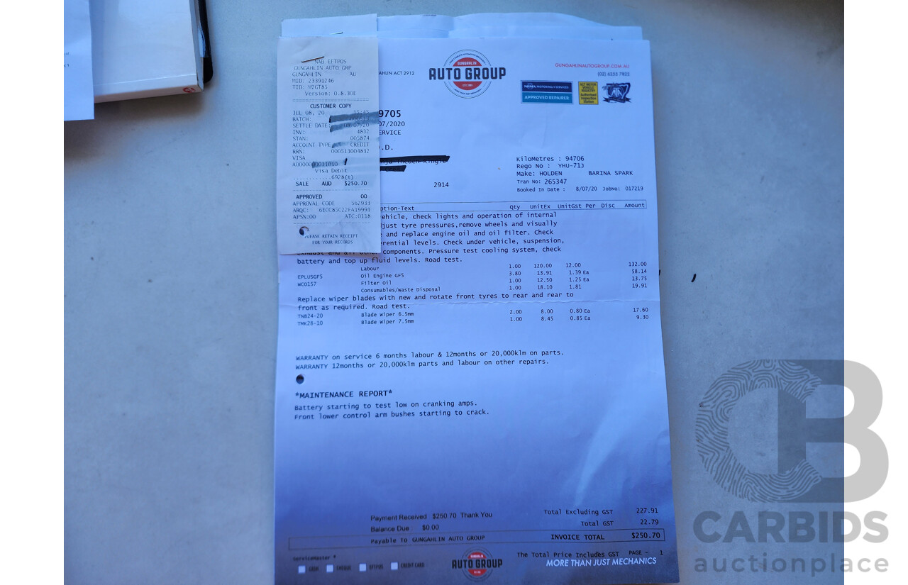 10/2011 Holden Barina Spark CD MJ 5d Hatchback Silver 1.2L