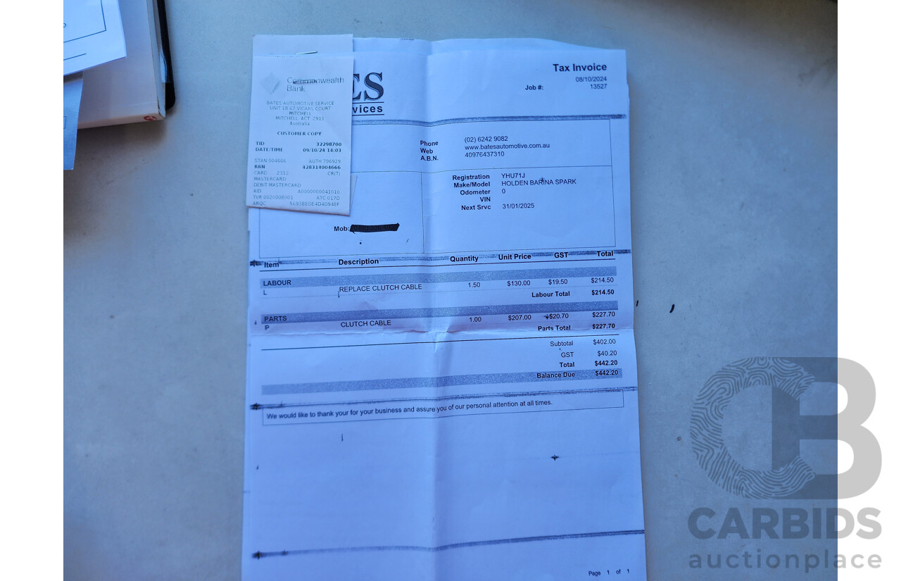 10/2011 Holden Barina Spark CD MJ 5d Hatchback Silver 1.2L