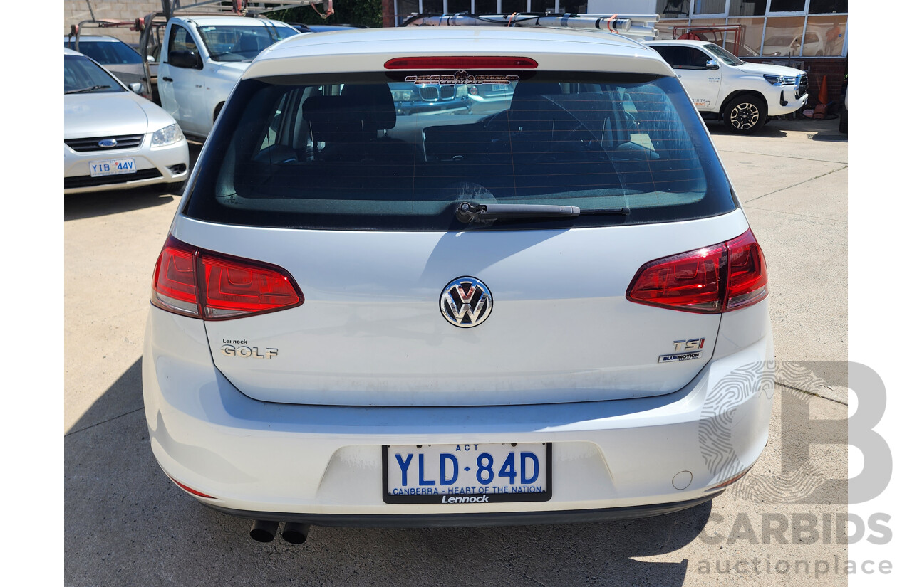 4/2016 Volkswagen Golf 92 TSI AU MY16 5d Hatchback White 1.4L