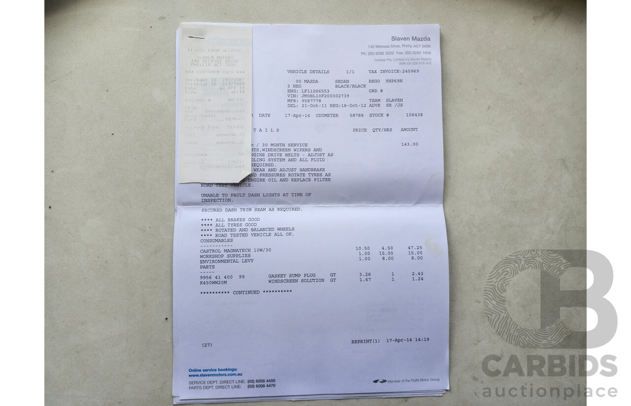 9/2011 Mazda Mazda3 NEO BL 10 UPGRADE 4d Sedan Black 2.0L