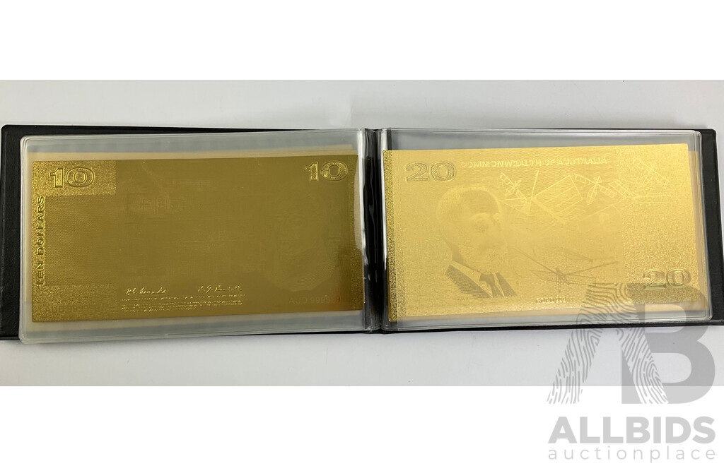 Australian Gold Foil Paper Banknote Set