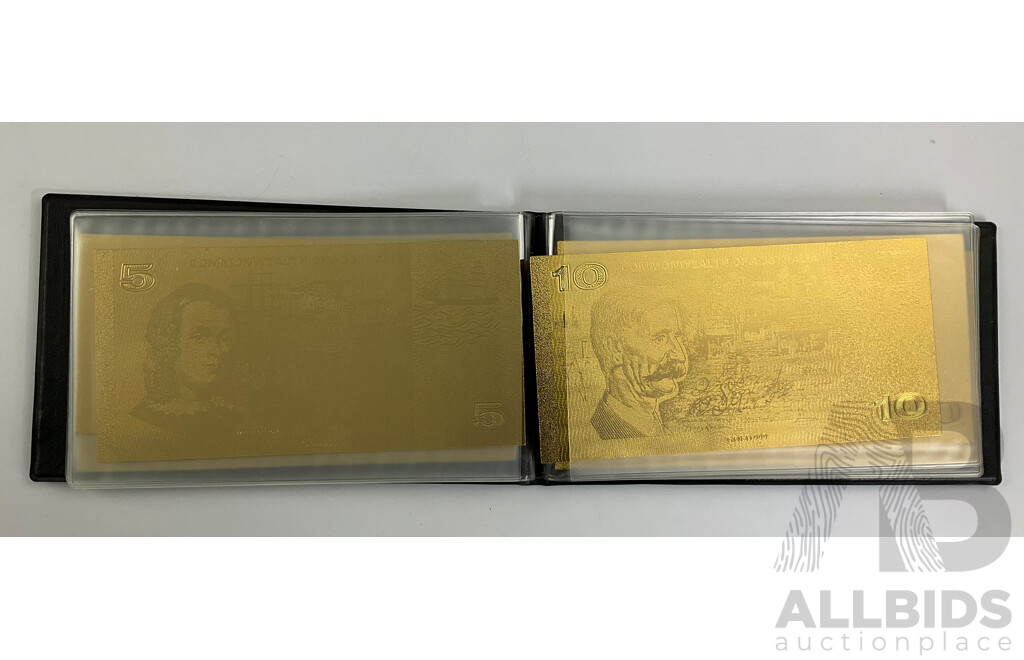 Australian Gold Foil Paper Banknote Set