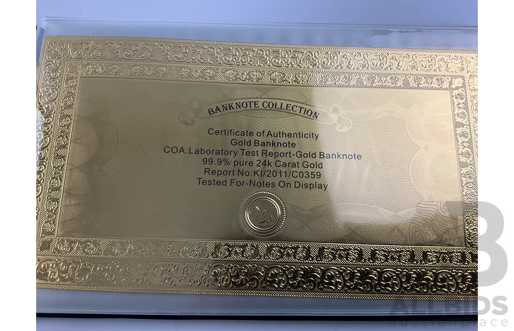 Australian Gold Foil Paper Banknote Set