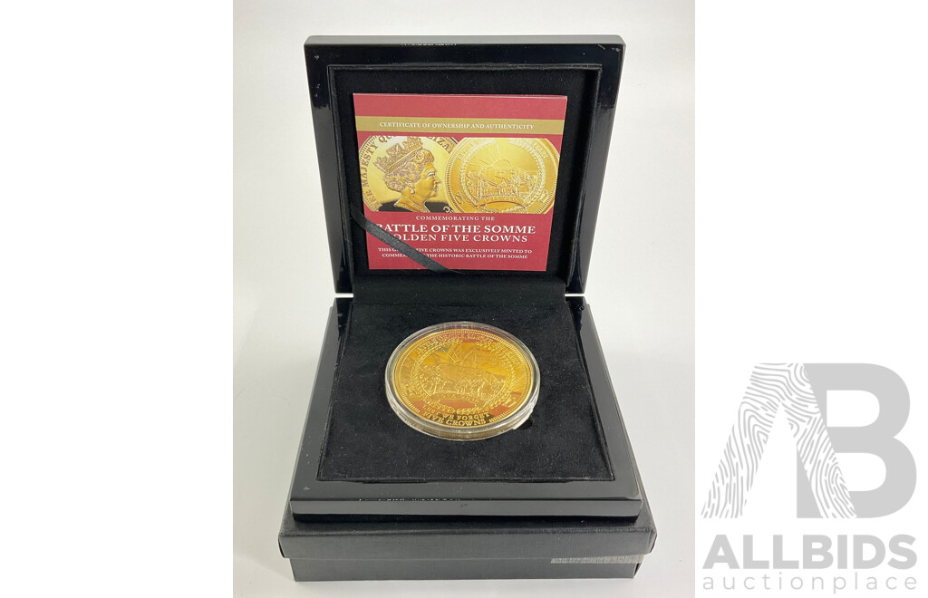 The Bradford Exchange 2016 Gold Tone Five Crown Coin, Commemorating Battle of the Somme