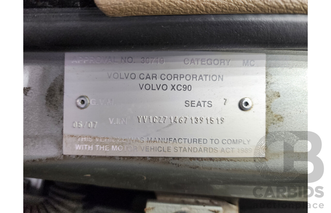 5/2007 Volvo Xc90 D5 MY07 4d Wagon Silver 2.4L