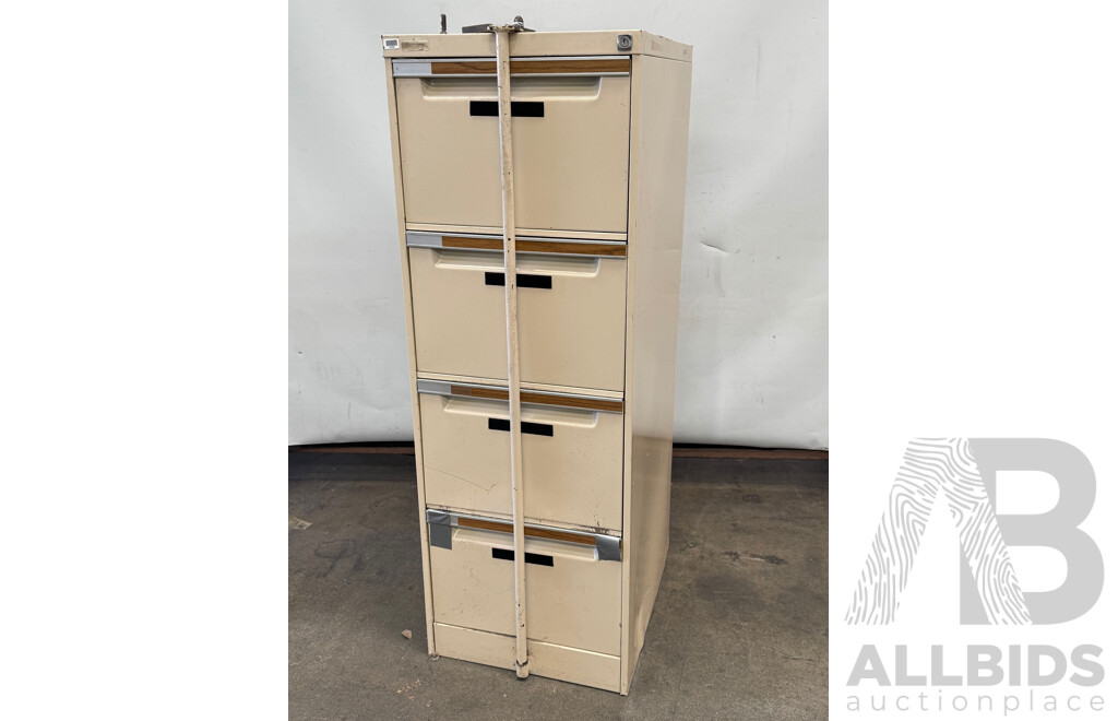 4 Drawer Filing Cabinet with Lock Bar and Power Supply